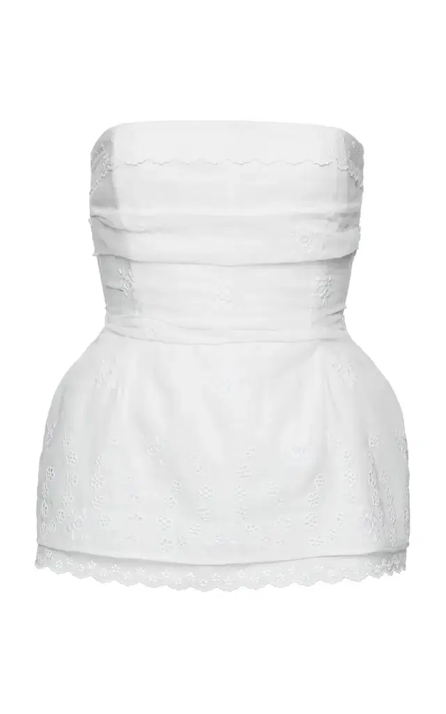 Magda Butrym Lace-Trimmed Cotton-Blend Corset Top