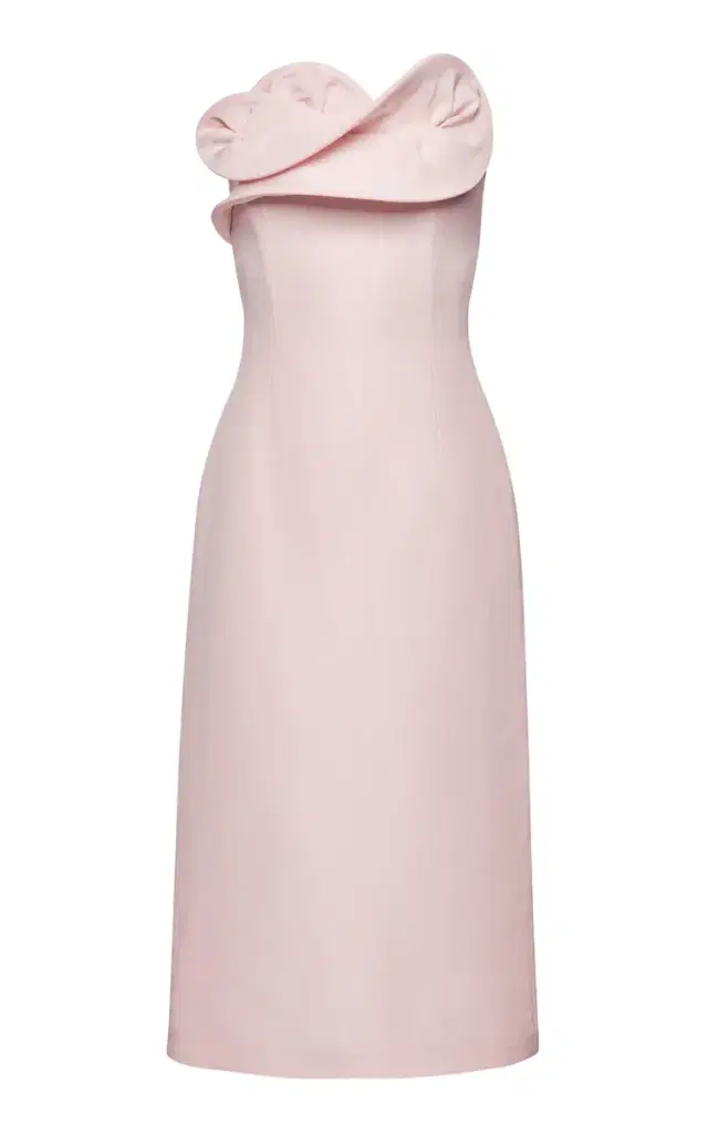 Magda Butrym Sculpted Rosette Silk Midi Dress