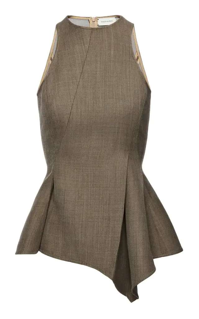 Asymmetric Wool Peplum Top