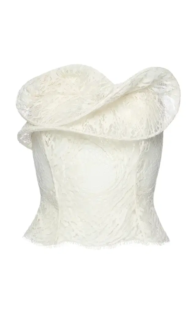 Sculpted Rosette Cotton-Blend Corset Top