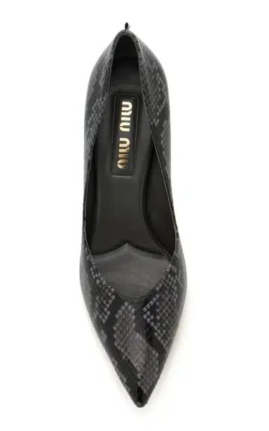 Miu Miu Python-Effect Leather Pumps | Thumbnail 3