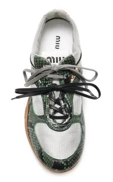 Miu Miu Snake-Effect Nylon Sneakers | Thumbnail 3 Miu Miu Snake-Effect Nylon Sneakers | Thumbnail 3