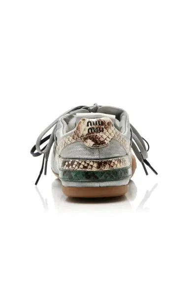 Miu Miu Snake-Effect Nylon Sneakers | Thumbnail 5 Miu Miu Snake-Effect Nylon Sneakers | Thumbnail 5