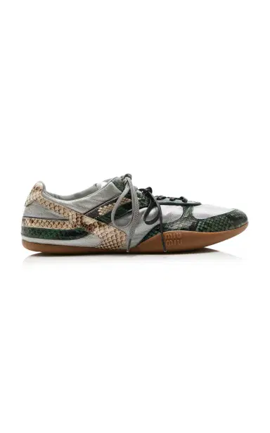 Miu Miu Snake-Effect Nylon Sneakers | Thumbnail 6 Miu Miu Snake-Effect Nylon Sneakers | Thumbnail 6
