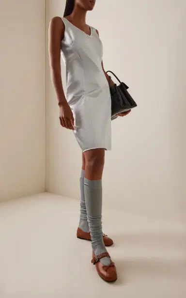 Miu Miu Knee-High Ribbed-Silk Socks | Thumbnail 2 Miu Miu Knee-High Ribbed-Silk Socks | Thumbnail 2