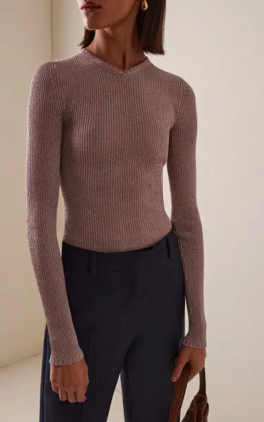 Miu Miu Metallic-Knit Top | Thumbnail 3 Miu Miu Metallic-Knit Top | Thumbnail 3
