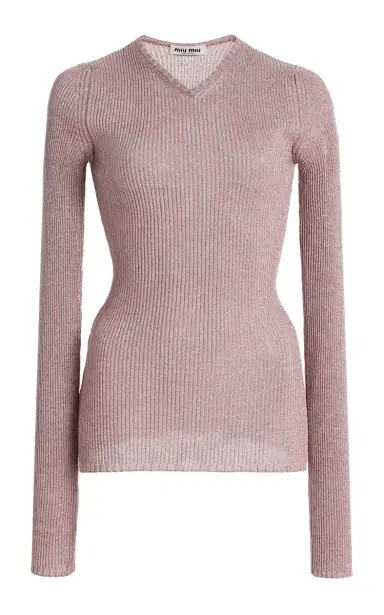 Miu Miu Metallic-Knit Top | Thumbnail 6 Miu Miu Metallic-Knit Top | Thumbnail 6