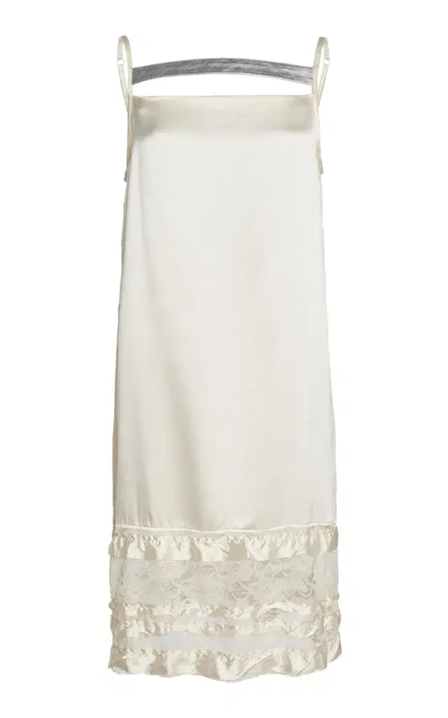 Niccolò Pasqualetti Boudoir Lace-Trimmed Silk Satin Mini Slip Dress