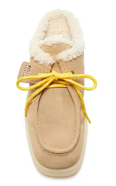 Miu Miu Sabot Shearling-Lined Suede Mules | Thumbnail 3
