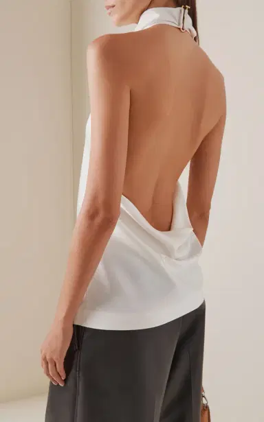 Stella McCartney Cowl-Back Satin Halter Top | Thumbnail 4 Stella McCartney Cowl-Back Satin Halter Top | Thumbnail 4