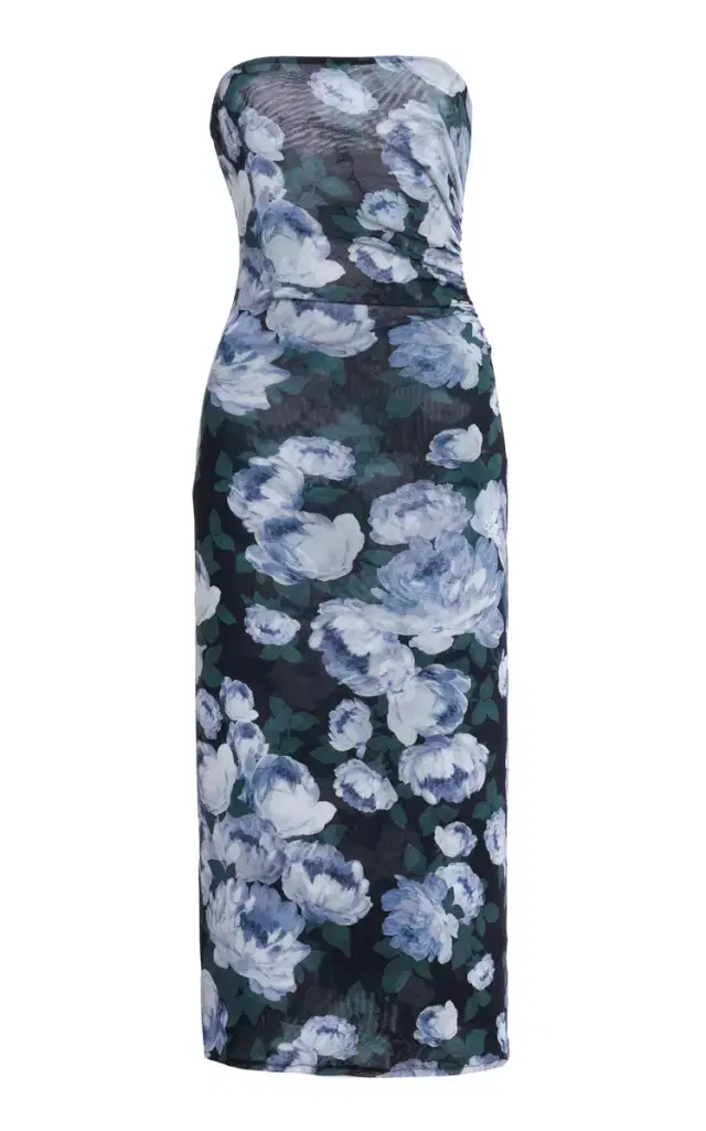 Bunch Of Roses Mesh Midi Dress