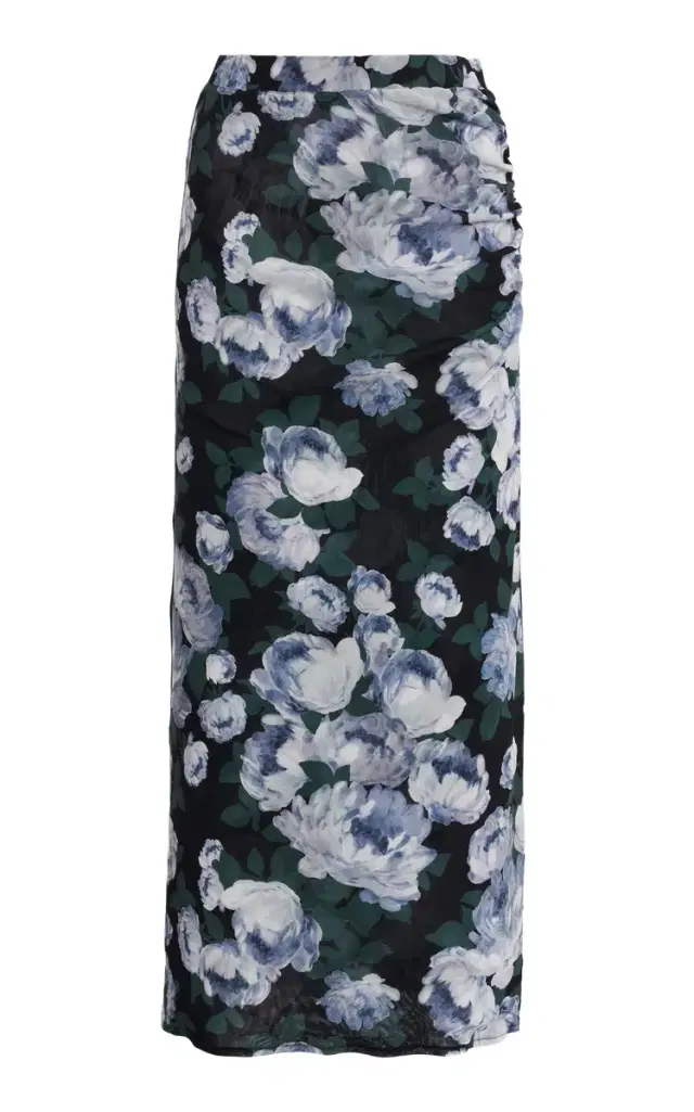 Bunch Of Roses Mesh Midi Skirt