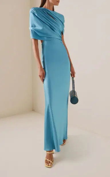 Stella McCartney Draped Satin Cape Gown | Thumbnail 2 Stella McCartney Draped Satin Cape Gown | Thumbnail 2