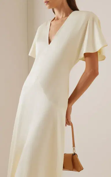 Stella McCartney Envers Satin V-Neck Dress | Thumbnail 3 Stella McCartney Envers Satin V-Neck Dress | Thumbnail 3