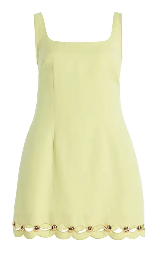 SIMKHAI Lindley Embellished Cutout Linen-Blend Midi Dress