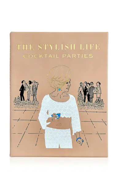 Graphic Image The Stylish Life Of Cocktail Parties Leather Hardcover Book - Tan | Thumbnail 6