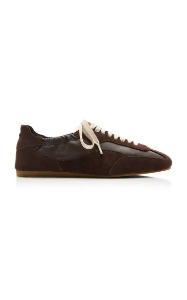 SIMKHAI Georgie Elasticized Leather Sneakers | Thumbnail 1 SIMKHAI Georgie Elasticized Leather Sneakers | Thumbnail 1