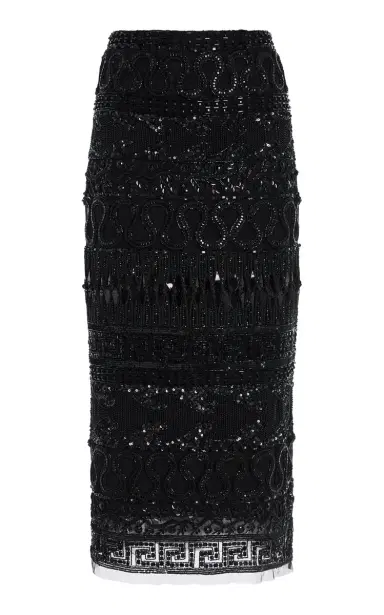 Carolina Herrera Embroidered Tulle Midi Skirt | Thumbnail 1