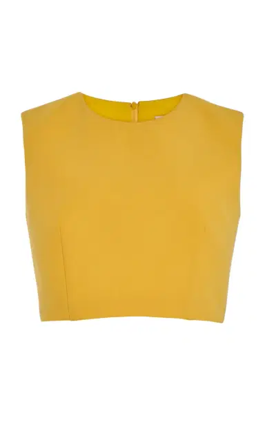 Carolina Herrera Cropped Bi-Stretch Wool Tailored Top | Thumbnail 1
