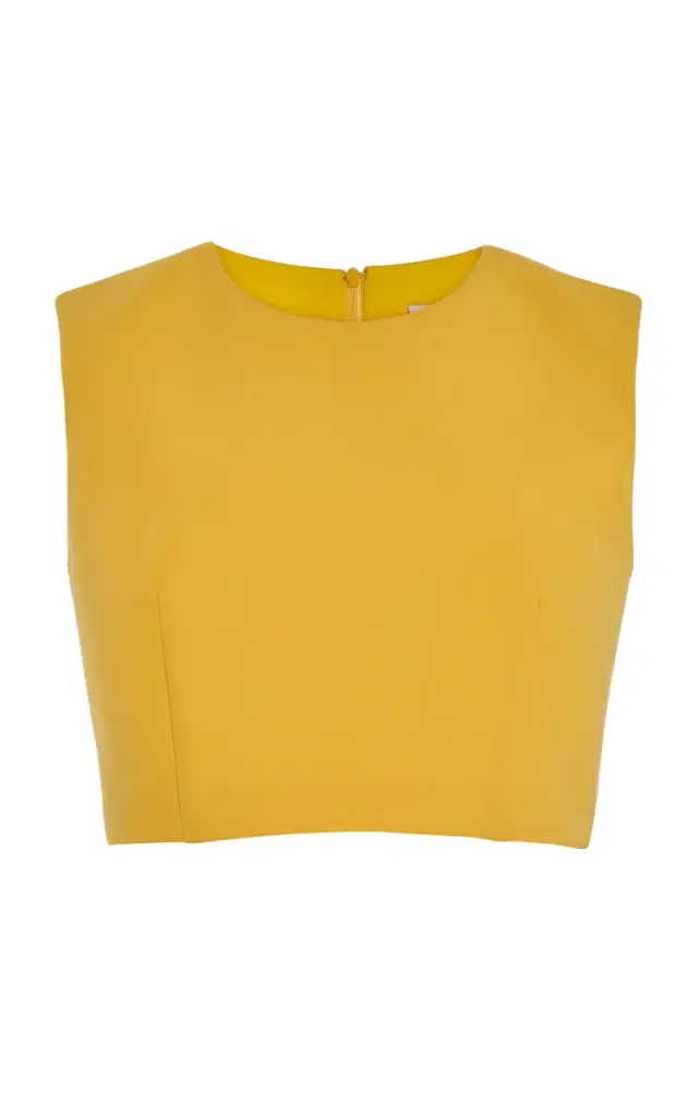 Carolina Herrera Cropped Bi-Stretch Wool Tailored Top