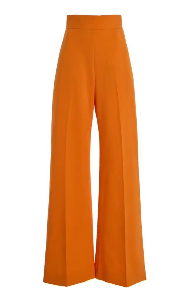 Carolina Herrera High-Rise Bi-Stretch Wool Wide-Leg Pants