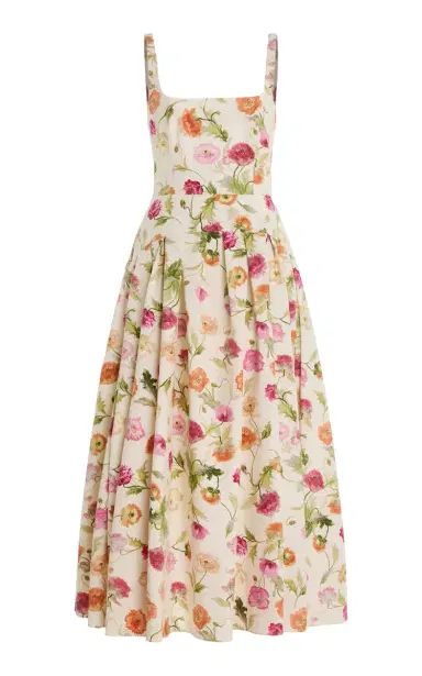 Carolina Herrera Floral Stretch-Cotton Midi Dress | Thumbnail 17 Carolina Herrera Floral Stretch-Cotton Midi Dress | Thumbnail 17