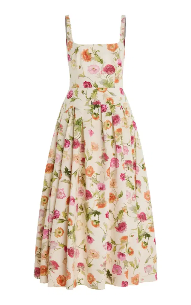Floral Stretch-Cotton Midi Dress Floral Stretch-Cotton Midi Dress