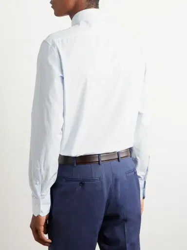 Zegna Cutaway-Collar Striped Trofeo™ Shirt - Men | Thumbnail 3