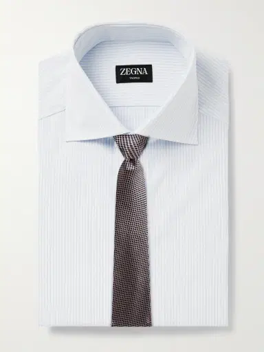 Zegna Cutaway-Collar Striped Trofeo™ Shirt - Men | Thumbnail 5