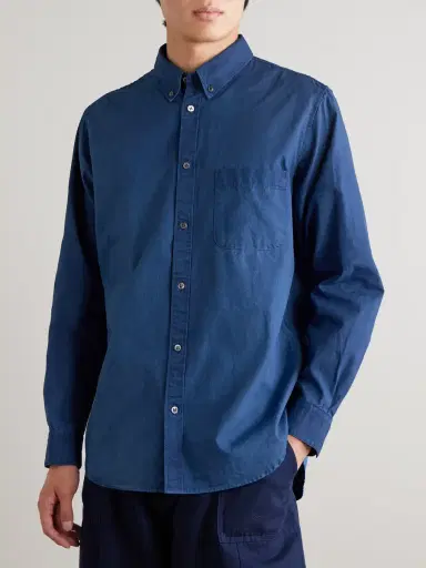 Blue Blue Japan Button-Down Collar Indigo-Dyed Cotton Oxford Shirt - Men | Thumbnail 3 Blue Blue Japan Button-Down Collar Indigo-Dyed Cotton Oxford Shirt - Men | Thumbnail 3