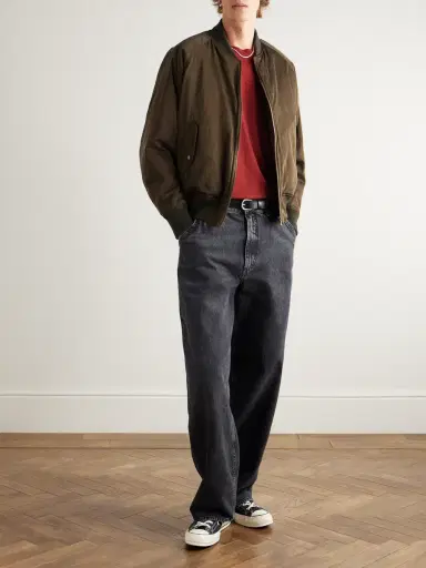 A.PRESSE Padded Silk and Cotton-Blend Bomber Jacket - Men | Thumbnail 2 A.PRESSE Padded Silk and Cotton-Blend Bomber Jacket - Men | Thumbnail 2