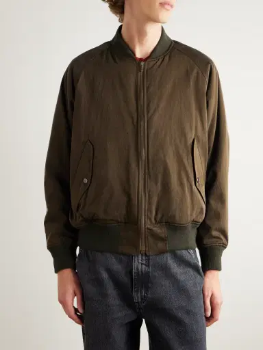 A.PRESSE Padded Silk and Cotton-Blend Bomber Jacket - Men | Thumbnail 3 A.PRESSE Padded Silk and Cotton-Blend Bomber Jacket - Men | Thumbnail 3