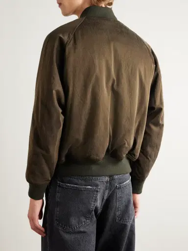 A.PRESSE Padded Silk and Cotton-Blend Bomber Jacket - Men | Thumbnail 4 A.PRESSE Padded Silk and Cotton-Blend Bomber Jacket - Men | Thumbnail 4