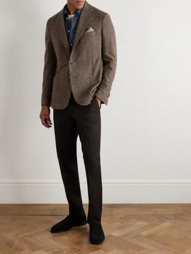 De Petrillo Posillipo Houndstooth Wool-Tweed Blazer - Men | Thumbnail 2