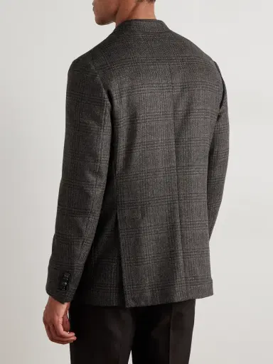 De Petrillo Posillipo Unstructured Prince of Wales Checked Wool and Cashmere-Blend Suit Jacket - Men | Thumbnail 4 De Petrillo Posillipo Unstructured Prince of Wales Checked Wool and Cashmere-Blend Suit Jacket - Men | Thumbnail 4