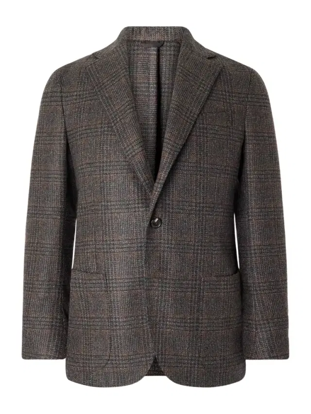 Posillipo Unstructured Prince of Wales Checked Wool and Cashmere-Blend Suit Jacket - Men