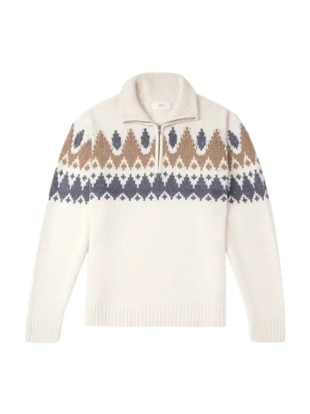 MR P. Geo Fair Isle Wool and Cashmere-Blend Half-Zip Sweater - Men