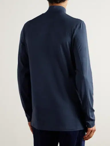 Brunello Cucinelli Slim-Fit Logo-Print Silk-Blend Rollneck Sweater - Men | Thumbnail 4 Brunello Cucinelli Slim-Fit Logo-Print Silk-Blend Rollneck Sweater - Men | Thumbnail 4