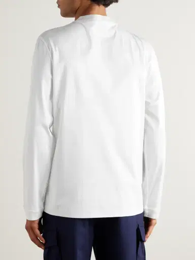 Brunello Cucinelli Slim-Fit Cotton-Jersey Henley T-Shirt - Men | Thumbnail 4