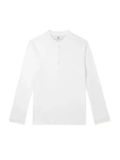 Brunello Cucinelli Slim-Fit Cotton-Jersey Henley T-Shirt - Men | Thumbnail 1