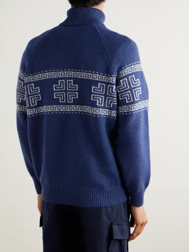 Brunello Cucinelli Intarsia-Knit Cashmere Rollneck Sweater - Men | Thumbnail 3