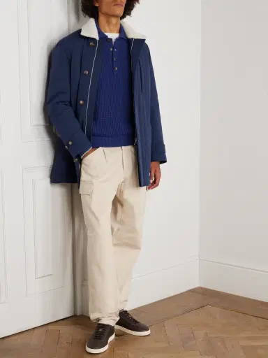 Brunello Cucinelli Shearling-Trimmed Shell Parka - Men | Thumbnail 2