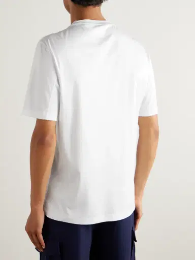 Brunello Cucinelli Logo-Print Cotton-Piqué T-Shirt - Men | Thumbnail 4 Brunello Cucinelli Logo-Print Cotton-Piqué T-Shirt - Men | Thumbnail 4