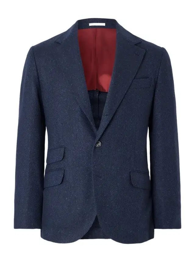 Brunello Cucinelli Herringbone Wool and Cashmere-Blend Blazer - Men
