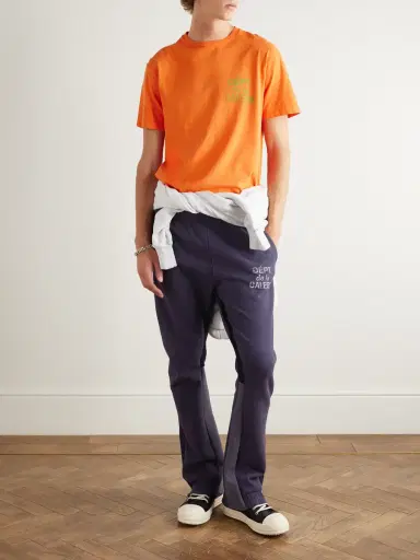 Gallery Dept. Flared Panelled Logo-Print Cotton-Jersey Sweatpants - Men | Thumbnail 2