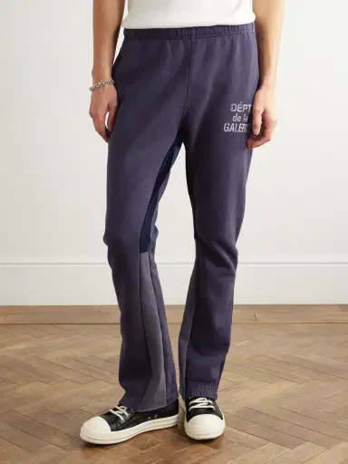 Gallery Dept. Flared Panelled Logo-Print Cotton-Jersey Sweatpants - Men | Thumbnail 3