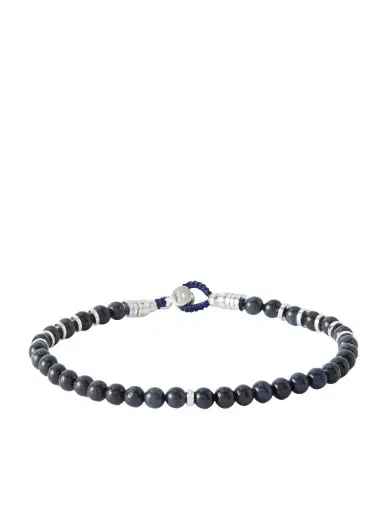 Mikia Circle4 Sterling Silver, Sapphire and Shell Beaded Bracelet - Men | Thumbnail 1
