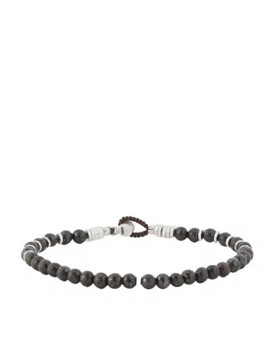 Mikia Circle4 Sterling Silver, Labradorite and Bronzite Beaded Bracelet - Men | Thumbnail 1
