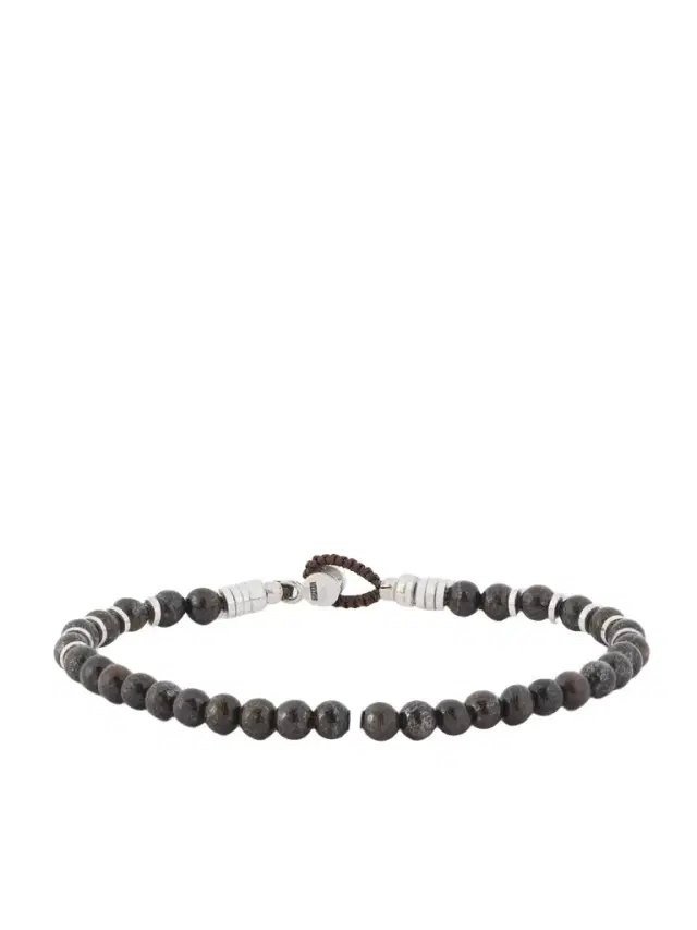 Circle4 Sterling Silver, Labradorite and Bronzite Beaded Bracelet - Men Circle4 Sterling Silver, Labradorite and Bronzite Beaded Bracelet - Men