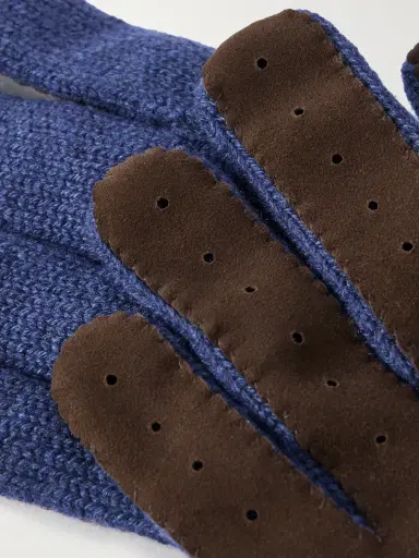 Brunello Cucinelli Cashmere and Perforated Suede Gloves - Men | Thumbnail 2 Brunello Cucinelli Cashmere and Perforated Suede Gloves - Men | Thumbnail 2